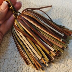 Portland Leather Multicolor Tassel Keychain
